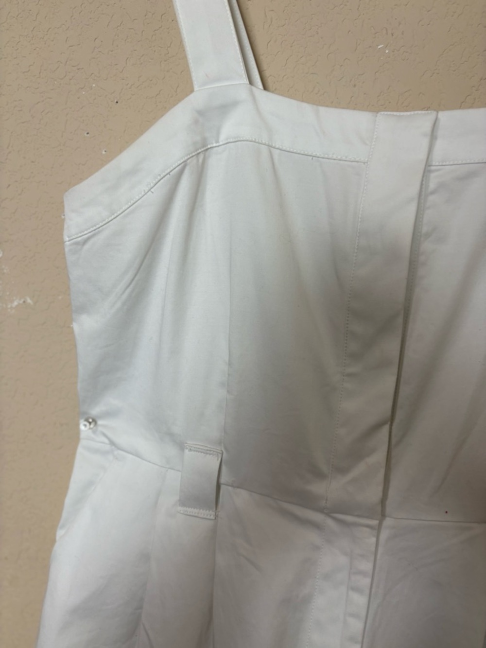 Banana Republic White Sleeveless Cotton Wideleg Cotton blend Jumpsuit Size 8 - Picture 6 of 16